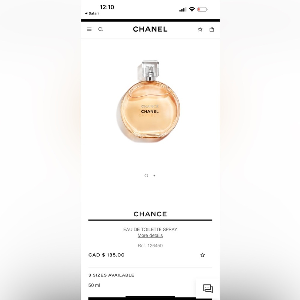 Chanel Chance Eau Fraiche Eau De Toilette Spray 50ml.